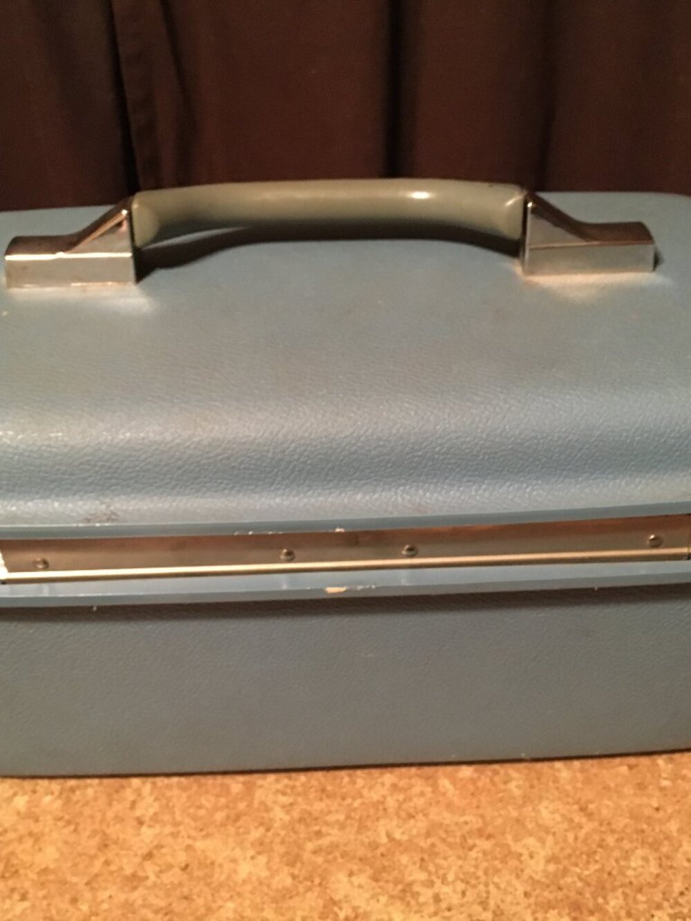 VINTAGE BLUE SAMSONITE MONTBELLO II LUGGAGE TRAVEL CASE CARRY-ON MAKE-UP NO KEY - Picture 6 of 9